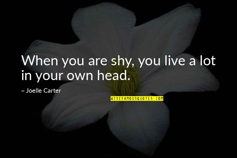 Inducement In Research Quotes By Joelle Carter: When you are shy, you live a lot