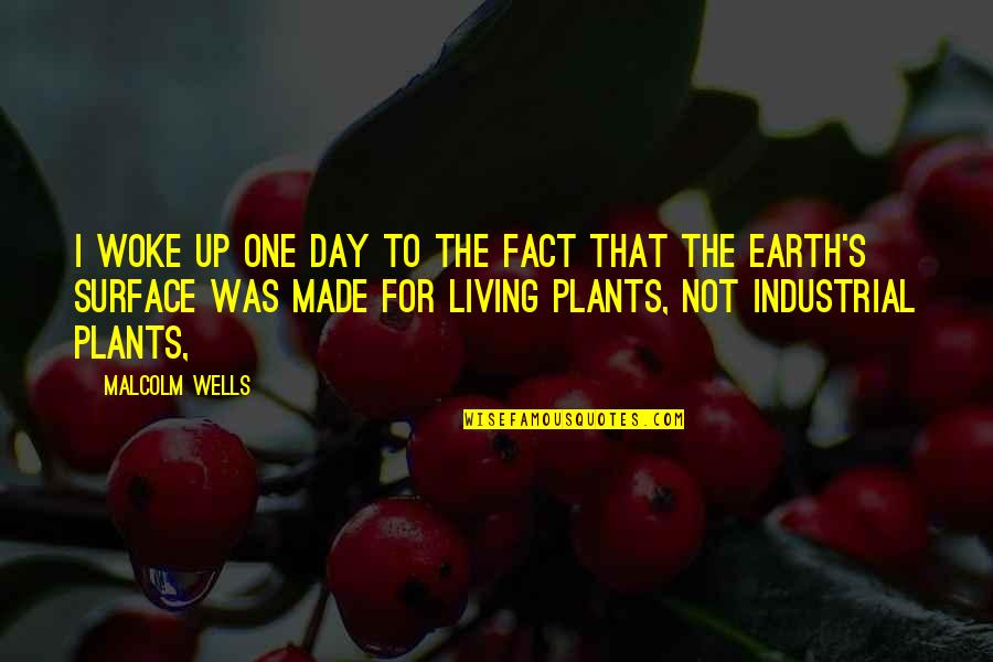 Industrial Quotes By Malcolm Wells: I woke up one day to the fact