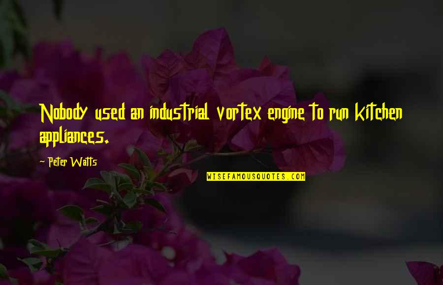 Industrial Vortex Engine Quotes By Peter Watts: Nobody used an industrial vortex engine to run