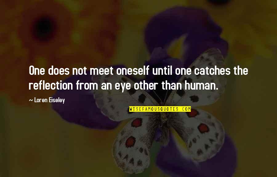 Industrialisation Short Quotes By Loren Eiseley: One does not meet oneself until one catches