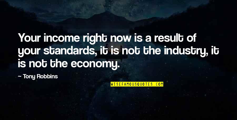 Industry Standards Quotes By Tony Robbins: Your income right now is a result of
