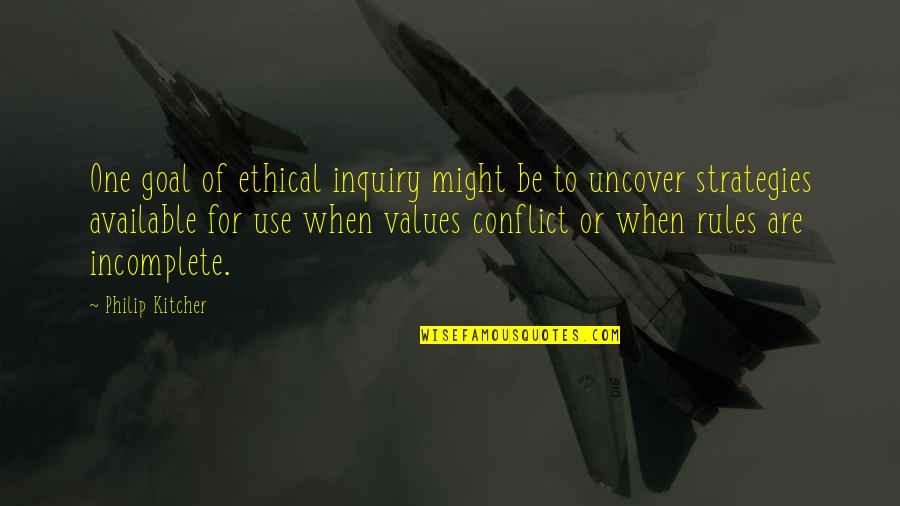 Inek Boyama Quotes By Philip Kitcher: One goal of ethical inquiry might be to