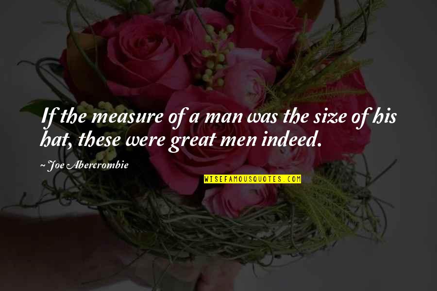 Inelastic Collisions Quotes By Joe Abercrombie: If the measure of a man was the