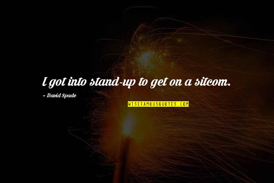 Inequalirty Quotes By David Spade: I got into stand-up to get on a