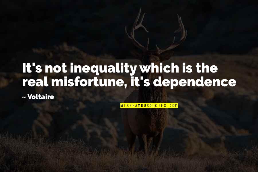 Inequality Quotes By Voltaire: It's not inequality which is the real misfortune,