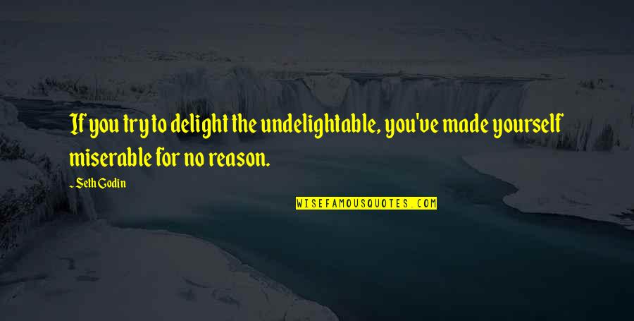 Inevadible Quotes By Seth Godin: If you try to delight the undelightable, you've