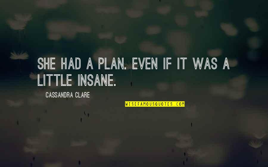 Inevitabilidad Definicion Quotes By Cassandra Clare: She had a plan. Even if it was Inevitabilidad Definicion Quotes By Cassandra Clare: She had a plan. Even if it was
