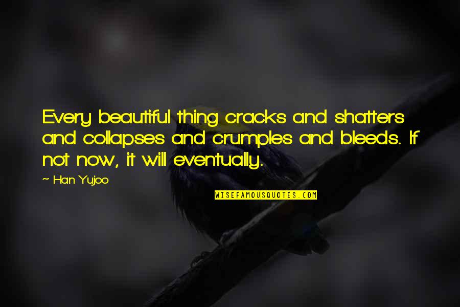 Inevitable Conflict Quotes By Han Yujoo: Every beautiful thing cracks and shatters and collapses