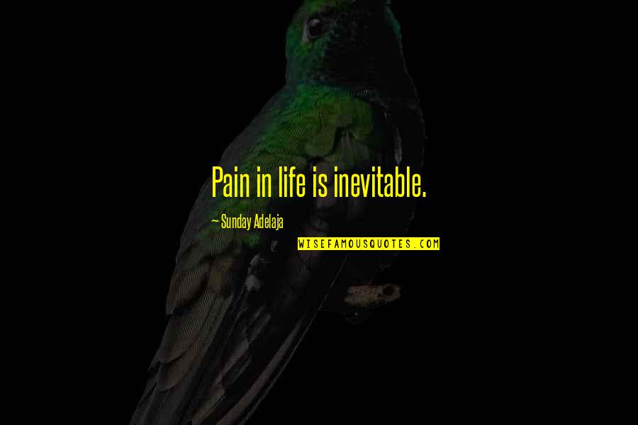 Inevitable Life Quotes By Sunday Adelaja: Pain in life is inevitable. Inevitable Life Quotes By Sunday Adelaja: Pain in life is inevitable.