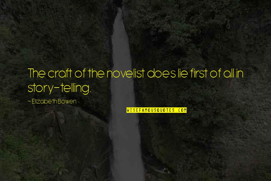 Inexhaustibje Quotes By Elizabeth Bowen: The craft of the novelist does lie first