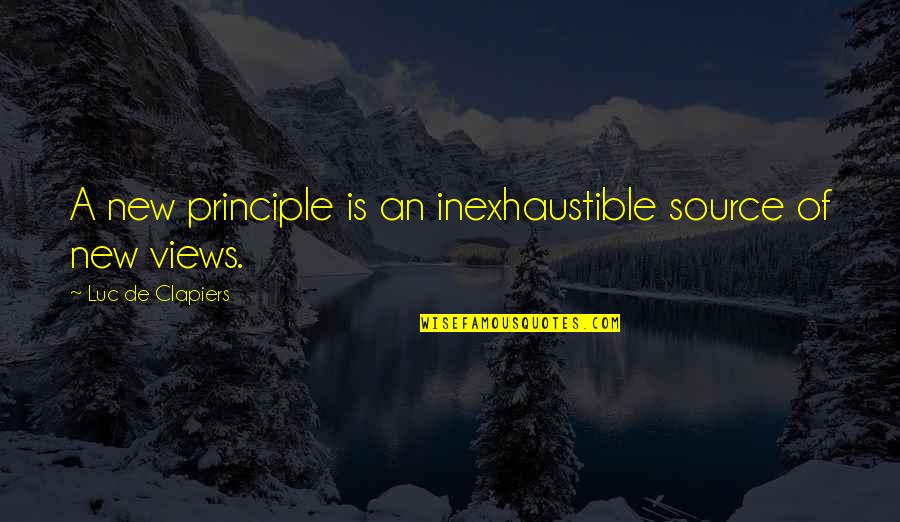 Inexhaustible Quotes By Luc De Clapiers: A new principle is an inexhaustible source of