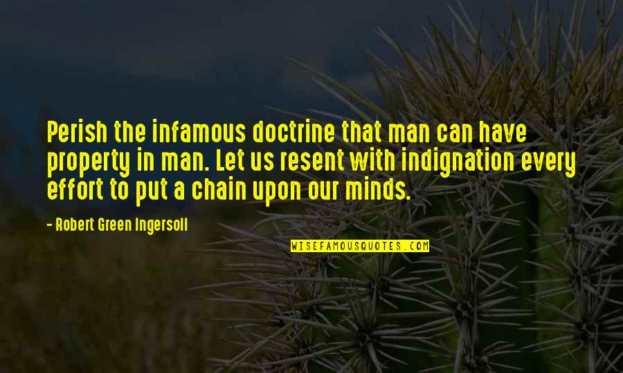 Infamous Quotes By Robert Green Ingersoll: Perish the infamous doctrine that man can have Infamous Quotes By Robert Green Ingersoll: Perish the infamous doctrine that man can have
