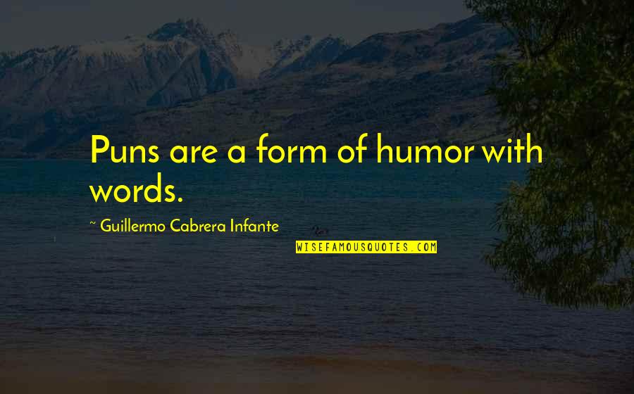 Infante E Quotes By Guillermo Cabrera Infante: Puns are a form of humor with words.