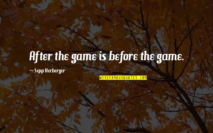 Infatuated Love Quotes By Sepp Herberger: After the game is before the game.