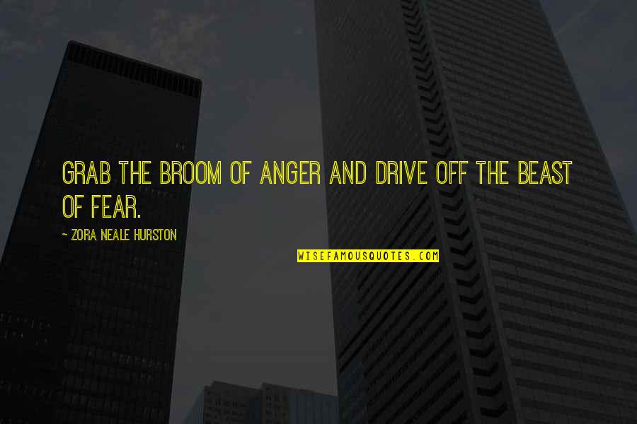 Infection Control Inspirational Quotes By Zora Neale Hurston: Grab the broom of anger and drive off