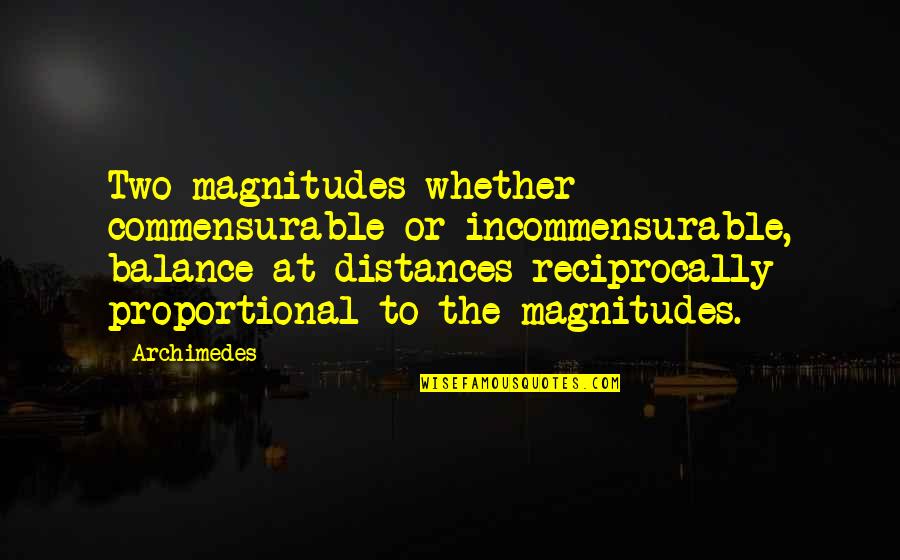 Infelix Mobile Quotes By Archimedes: Two magnitudes whether commensurable or incommensurable, balance at Infelix Mobile Quotes By Archimedes: Two magnitudes whether commensurable or incommensurable, balance at