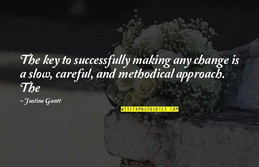 Infernally Quotes By Justine Gantt: The key to successfully making any change is Infernally Quotes By Justine Gantt: The key to successfully making any change is
