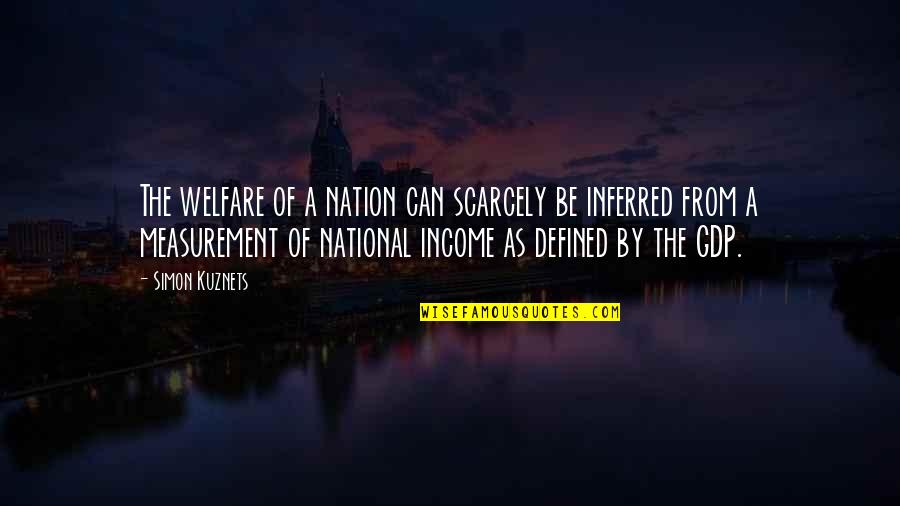 Inferred Quotes By Simon Kuznets: The welfare of a nation can scarcely be