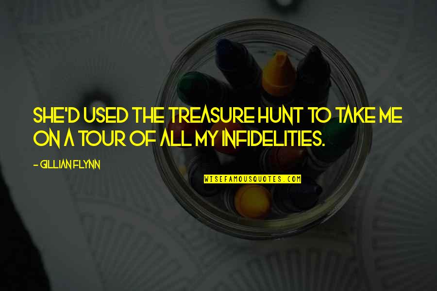 Infidelities Quotes By Gillian Flynn: She'd used the treasure hunt to take me