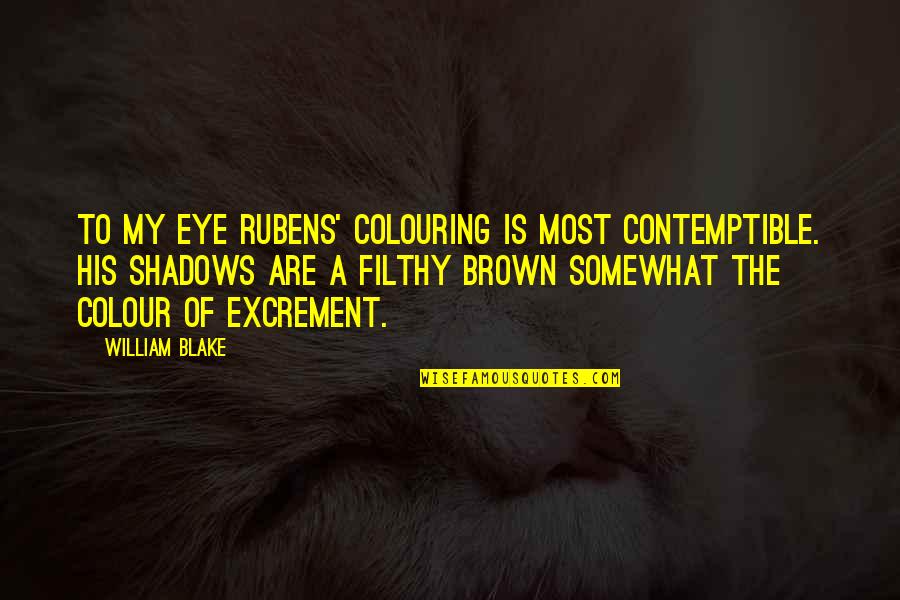 Infiltratie Heup Quotes By William Blake: To my eye Rubens' colouring is most contemptible.