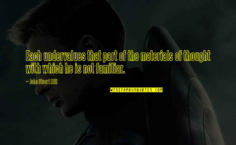 Infinita Corporation Quotes By John Stuart Mill: Each undervalues that part of the materials of Infinita Corporation Quotes By John Stuart Mill: Each undervalues that part of the materials of