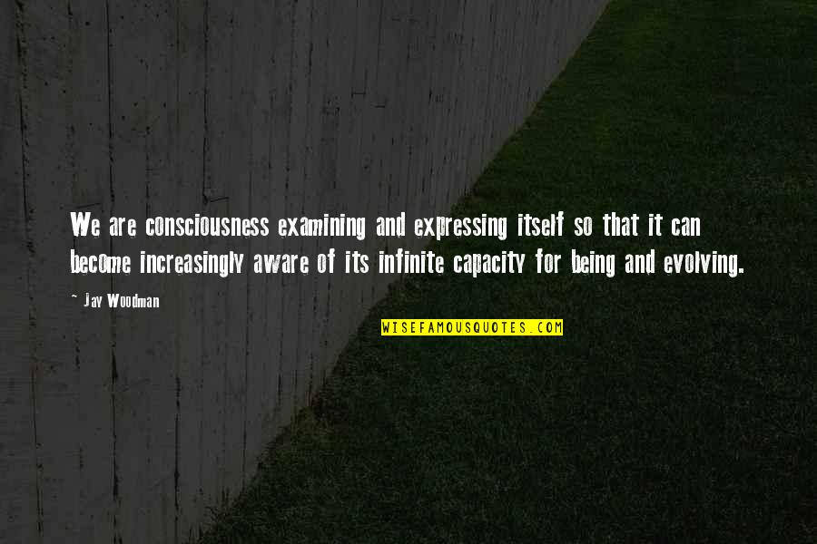 Infinite Consciousness Quotes By Jay Woodman: We are consciousness examining and expressing itself so