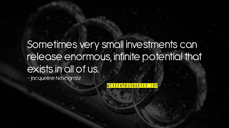 Infinite Potential Quotes By Jacqueline Novogratz: Sometimes very small investments can release enormous, infinite