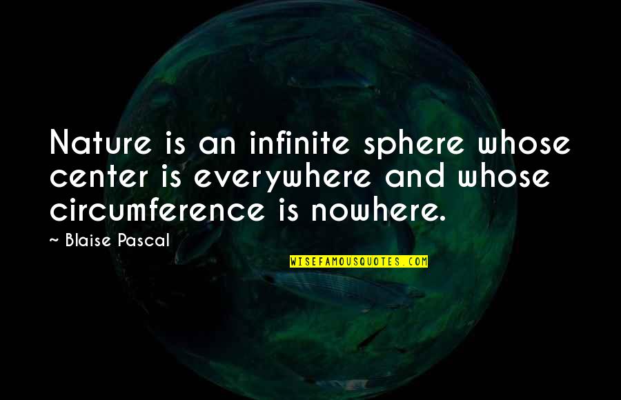 Infinite Quotes By Blaise Pascal: Nature is an infinite sphere whose center is Infinite Quotes By Blaise Pascal: Nature is an infinite sphere whose center is