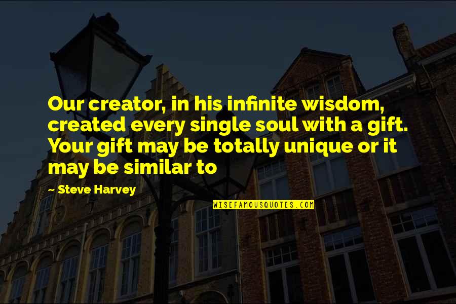 Infinite Soul Quotes By Steve Harvey: Our creator, in his infinite wisdom, created every