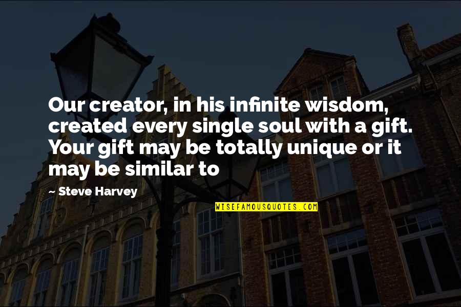 Infinite Wisdom Quotes By Steve Harvey: Our creator, in his infinite wisdom, created every