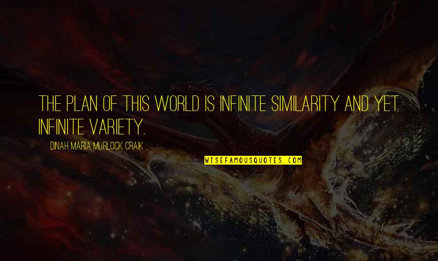 Infinite World Quotes By Dinah Maria Murlock Craik: The plan of this world is infinite similarity