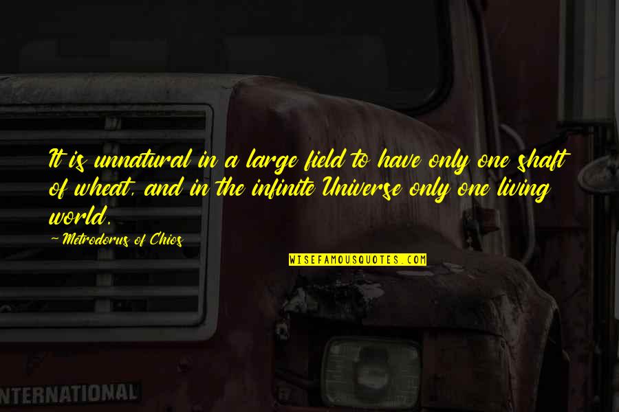 Infinite World Quotes By Metrodorus Of Chios: It is unnatural in a large field to