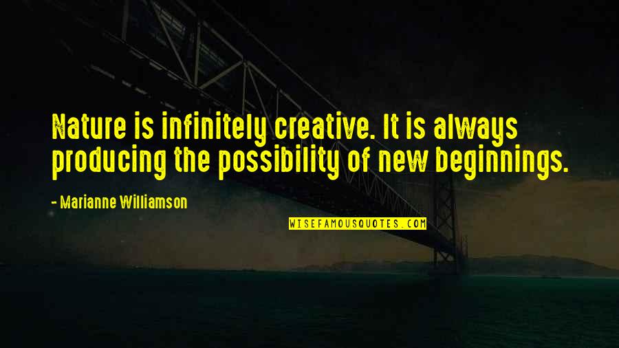 Infinitely Quotes By Marianne Williamson: Nature is infinitely creative. It is always producing Infinitely Quotes By Marianne Williamson: Nature is infinitely creative. It is always producing