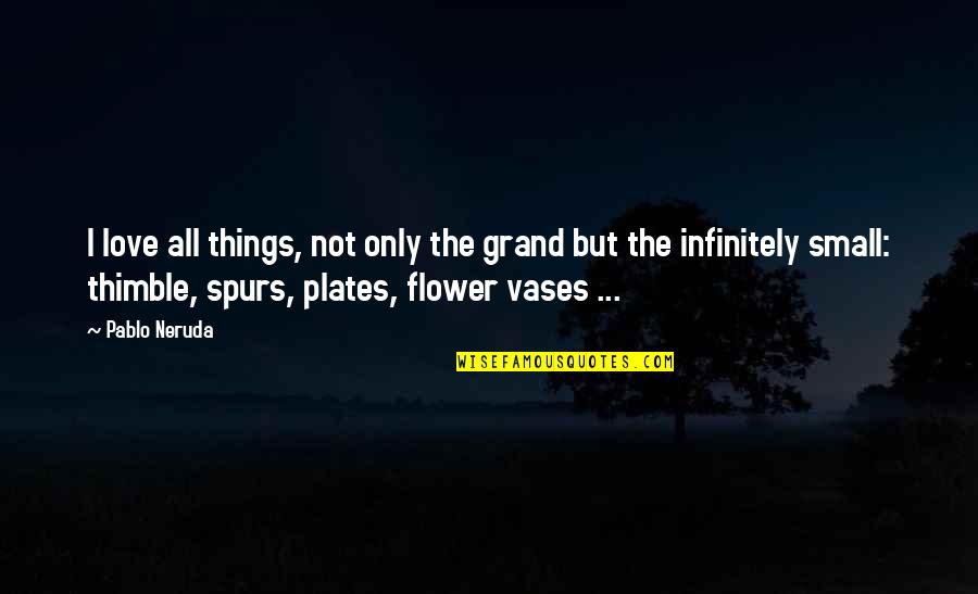 Infinitely Quotes By Pablo Neruda: I love all things, not only the grand