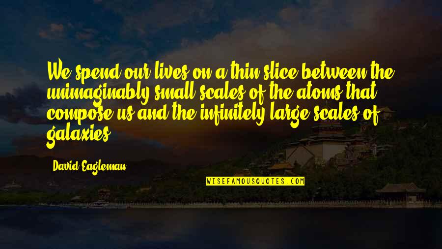 Infinitely Small Quotes By David Eagleman: We spend our lives on a thin slice
