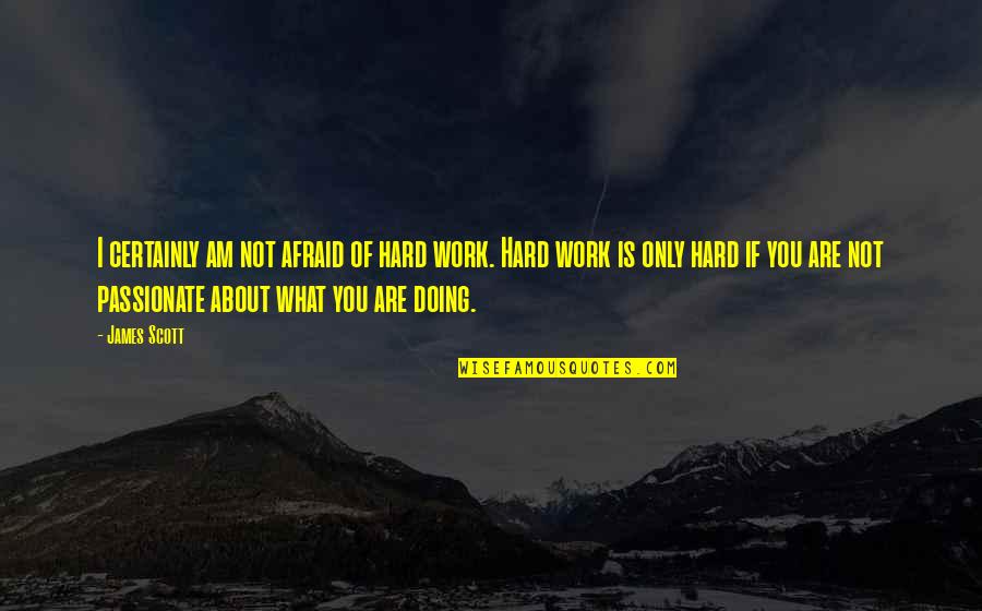 Infinitudes Quotes By James Scott: I certainly am not afraid of hard work. Infinitudes Quotes By James Scott: I certainly am not afraid of hard work.