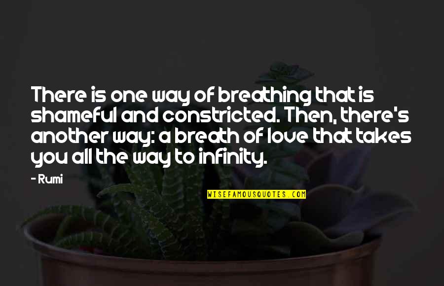 Infinity And Love Quotes By Rumi: There is one way of breathing that is