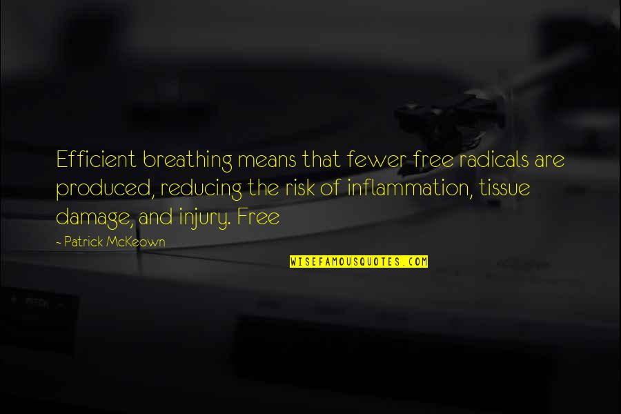 Inflammation Quotes By Patrick McKeown: Efficient breathing means that fewer free radicals are