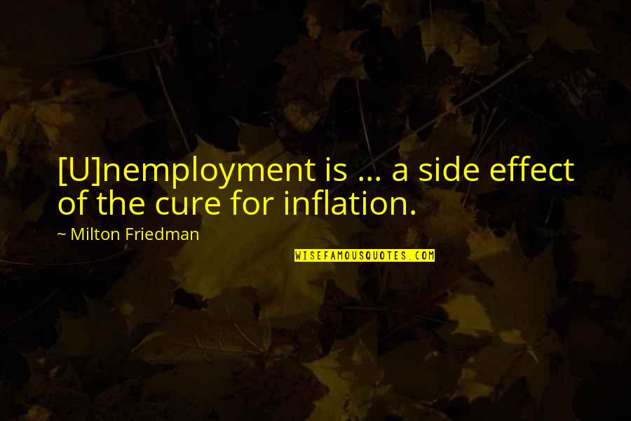 Inflation Economics Quotes By Milton Friedman: [U]nemployment is ... a side effect of the