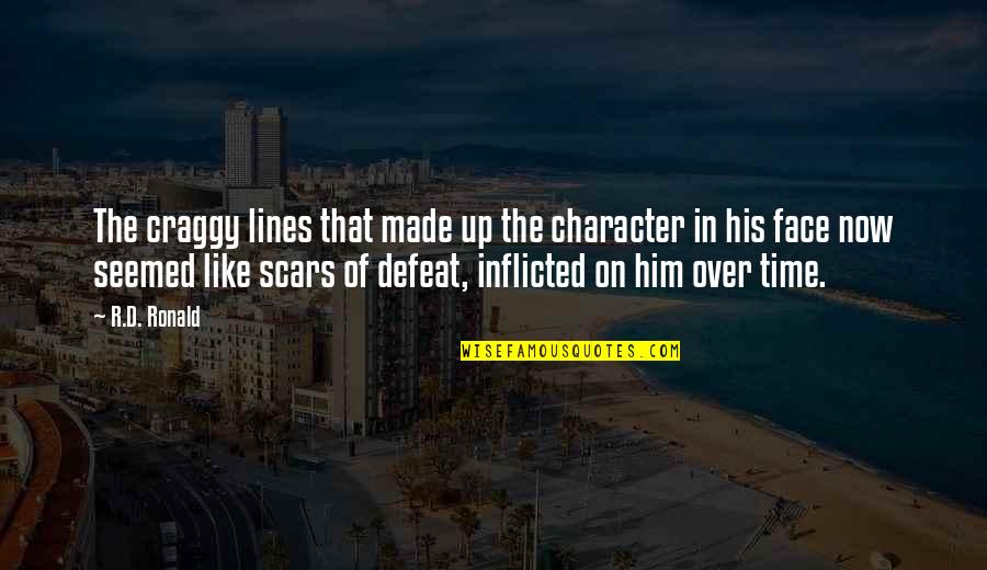 Inflicted Quotes By R.D. Ronald: The craggy lines that made up the character