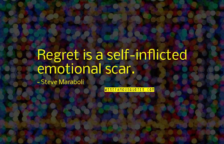 Inflicted Quotes By Steve Maraboli: Regret is a self-inflicted emotional scar.