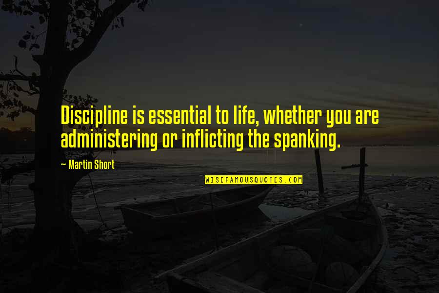 Inflicting Quotes By Martin Short: Discipline is essential to life, whether you are