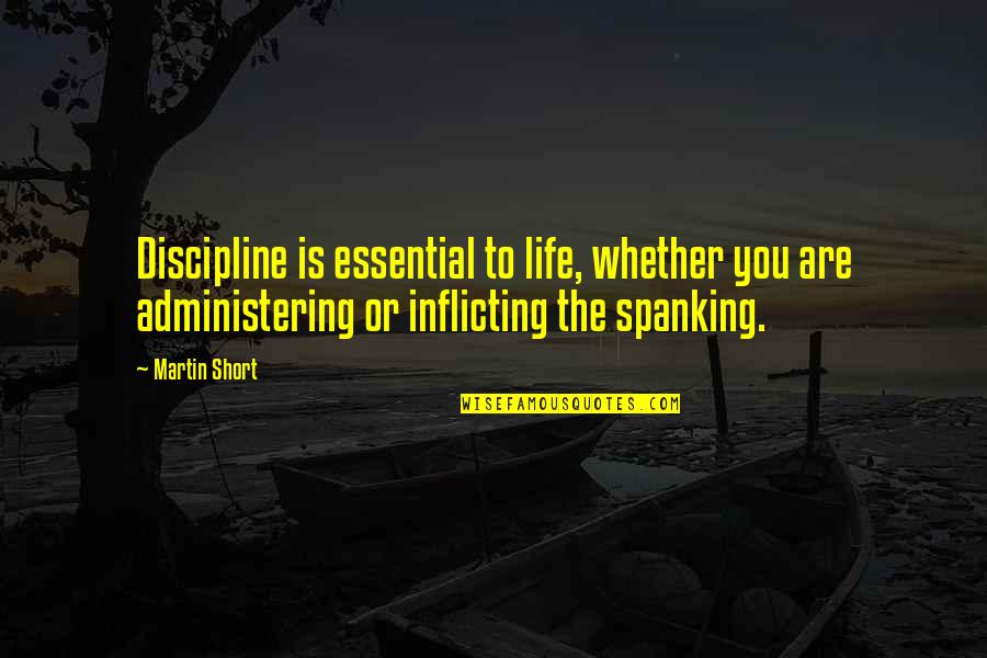 Inflicting Quotes By Martin Short: Discipline is essential to life, whether you are Inflicting Quotes By Martin Short: Discipline is essential to life, whether you are
