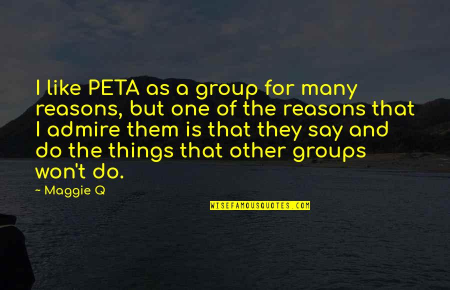 Inflictor Quotes By Maggie Q: I like PETA as a group for many