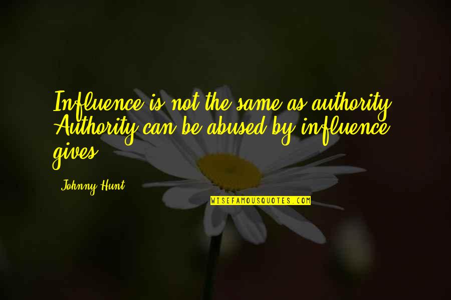 Influence And Leadership Quotes By Johnny Hunt: Influence is not the same as authority. Authority