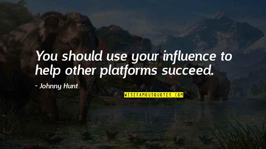 Influence And Leadership Quotes By Johnny Hunt: You should use your influence to help other