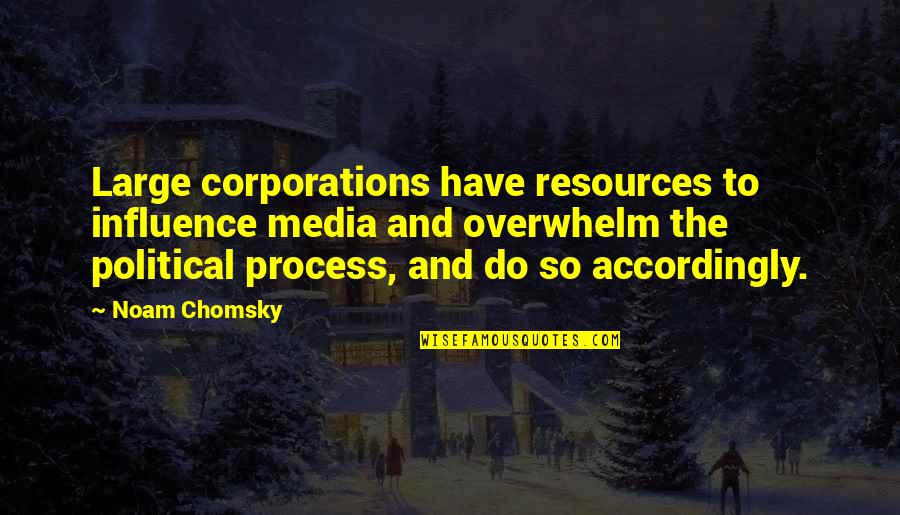 Influence Of Media Quotes By Noam Chomsky: Large corporations have resources to influence media and