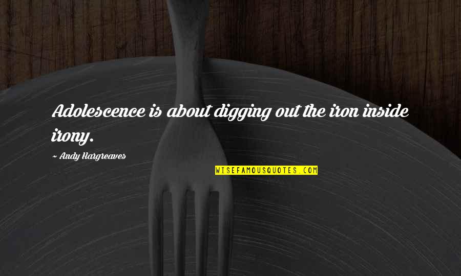 Influence Of Society Quotes By Andy Hargreaves: Adolescence is about digging out the iron inside Influence Of Society Quotes By Andy Hargreaves: Adolescence is about digging out the iron inside