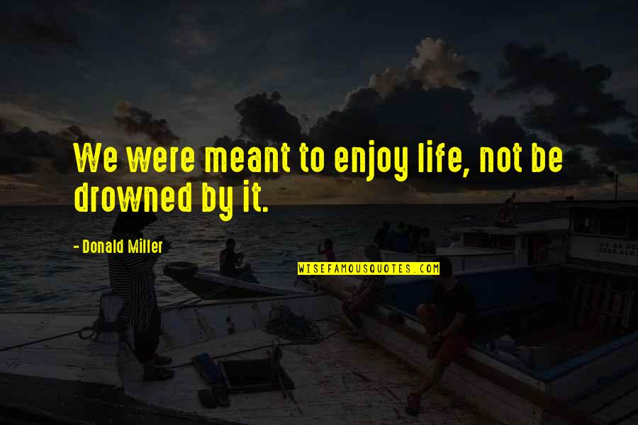 Influences Of Culture In Society Quotes By Donald Miller: We were meant to enjoy life, not be