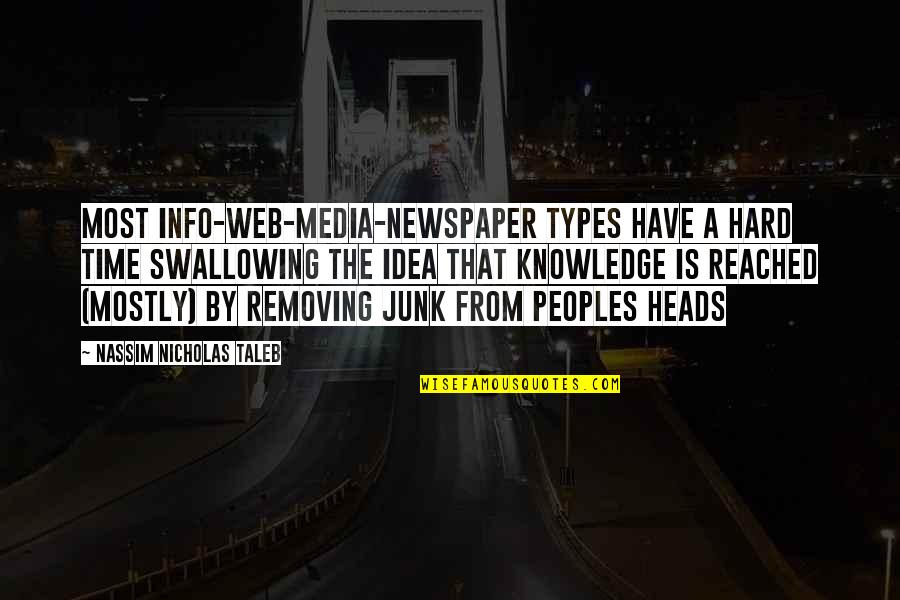 Info Quotes By Nassim Nicholas Taleb: Most info-Web-media-newspaper types have a hard time swallowing